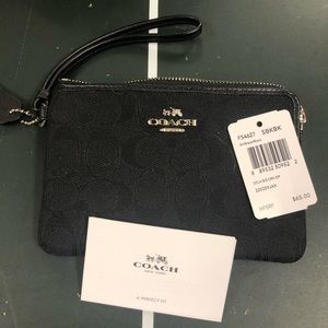 Black coach zip wristlet NEW